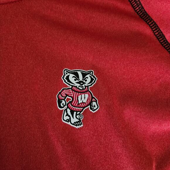 Colloseum Women's Wisconsin Badger Red Long Sleeve Quarter Zip Top XL EUC - Picture 4 of 5